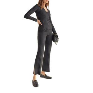 Reformation Hana High Waist Wide Leg Ribbed Pant Stretchy Size X-large